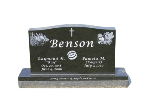 Cleaned Polished Black Granite Headstone