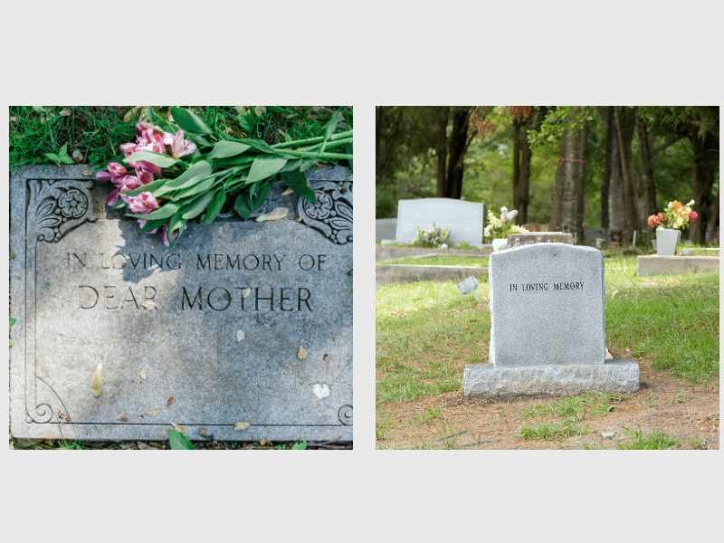 grave markers and headstones